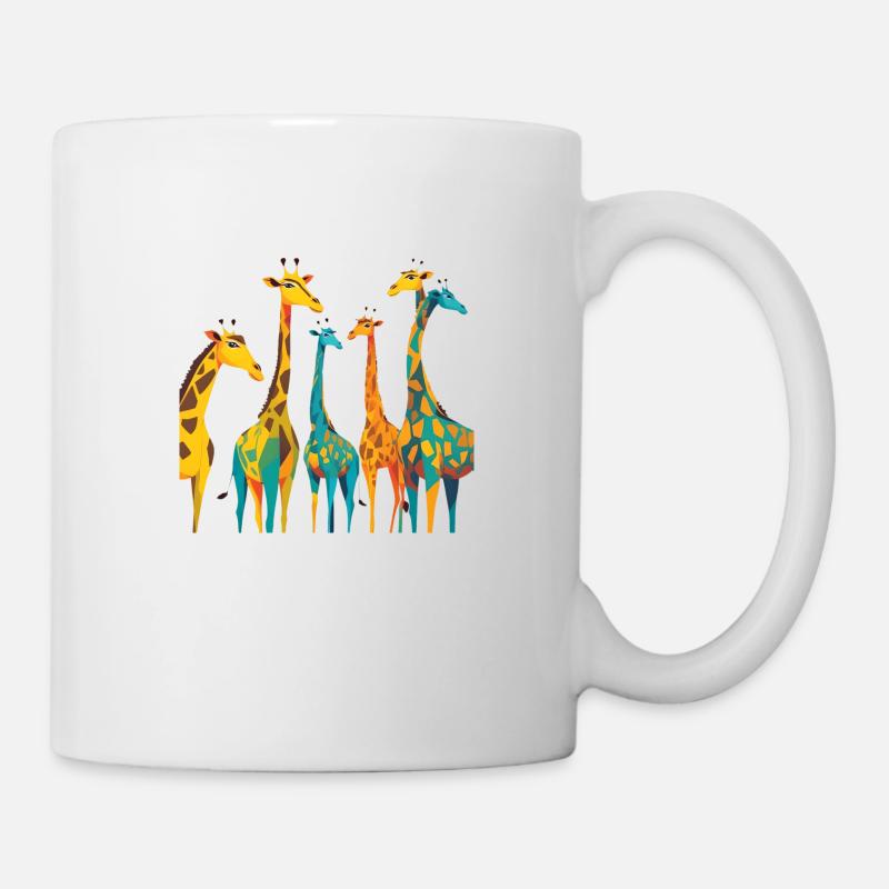 Bunte Giraffen - Tasse - Weiß