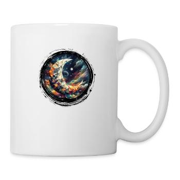 Mond Vektor Dreiecke Weltraumnebel - Kreis Schwarz - Tasse - Weiß - Rechts