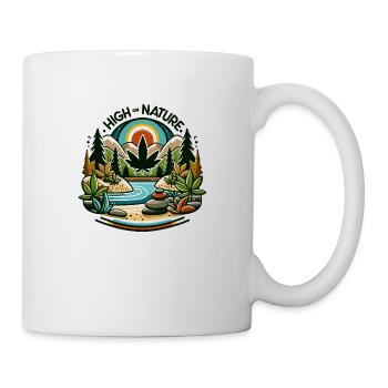 Nature sereine et scène cannabique - « High on Nature » - Mug blanc - blanc - Droite