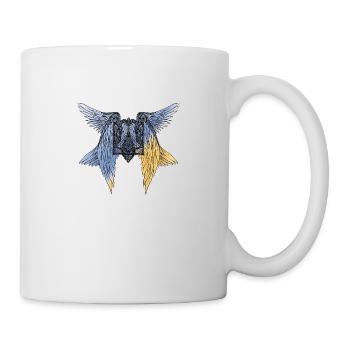 winged trident of Ukraine with the flag - Mug - white - Right