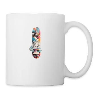 Snowboard with mountains and some geometric - Mug - white - Right
