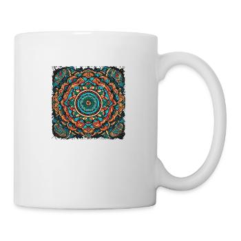 Bunter street Art Mandala - Tasse - Weiß - Rechts