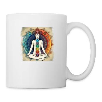Chakra Mantra Yoga Happiness - Tasse - Weiß - Rechts