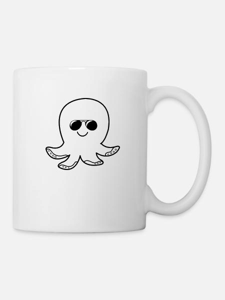 oktopus cool - Tasse - Weiß