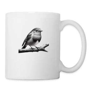 Robin on branch - Mug - white - Right