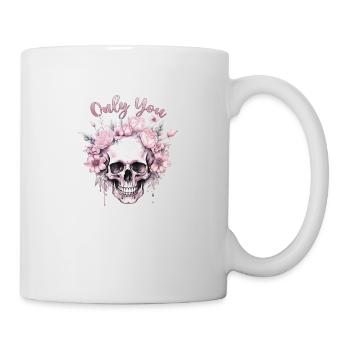 Only you Valentinstag Skelett Gothic Rosen Liebe - Tasse - Weiß - Rechts
