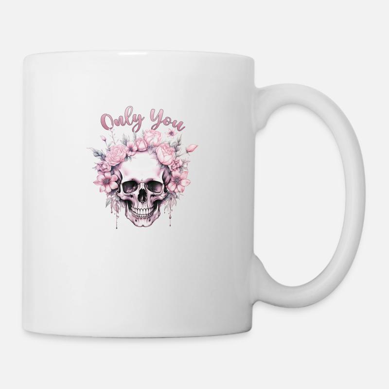 Seulement vous Saint Valentin squelette gothique Roses amour - Mug blanc - blanc