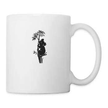 Silhouette d’un koala appuyé contre un arbre - Mug blanc - blanc - Droite
