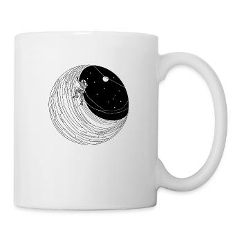 Climber on the moon with stars - Mug - white - Right