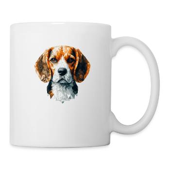 Beagle Polygonal - Tasse - Weiß - Rechts