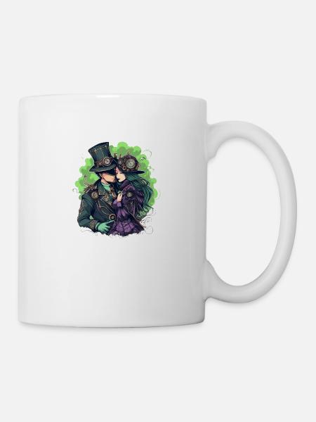 Steampunk-Couple - Tasse - Weiß