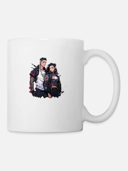 Urban-Cyberpunk-Couple - Tasse - Weiß
