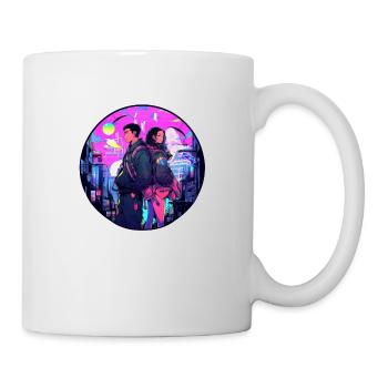 Couple Cyberpunk Urbain - Mug blanc - blanc - Droite