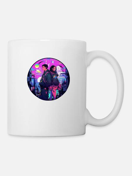 Urban-Cyberpunk-Couple - Tasse - Weiß