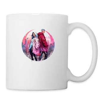 Couple Cyberpunk Urbain - Mug blanc - blanc - Droite