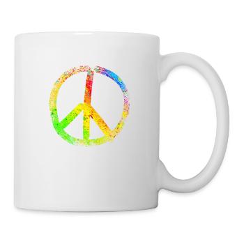 peace sign rainbow 02 - Tasse - Weiß - Rechts