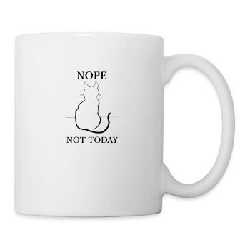 Moody Fed Up Cat - Nope, Not Today Kitty - Mug - white - Right