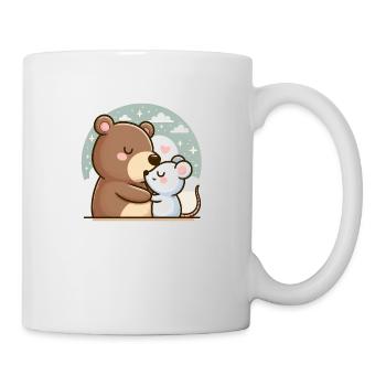 Cuddling Bear And Mouse In Love - Tasse - Weiß - Rechts