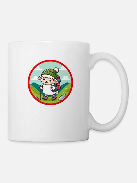 Bergwandernde Schafe - Tasse - Weiß