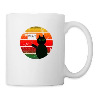 Lustige DemoCat mit Statement FCKAFD - Tasse - Weiß - Rechts