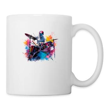 Schlagzeugspielen kann man lernen - Tasse - Weiß - Rechts