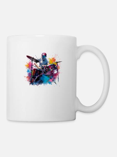 Vous pouvez apprendre à jouer de la batterie - Mug blanc - blanc