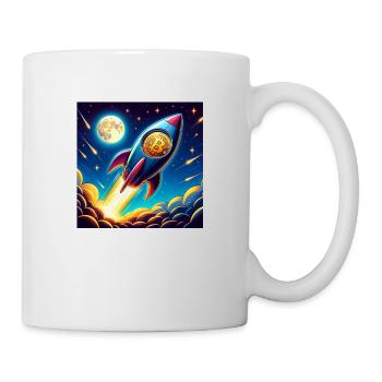 Bitcoin Moon rocket 1 - Tasse - Weiß - Rechts
