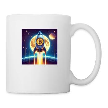 Bitcoin moon rocket - Tasse - Weiß - Rechts