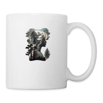 Silhouette einer nordischen Königin voller Wald - Tasse - Weiß - Rechts