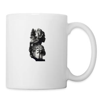 Silhouette einer nordischen Königin voller Wald - Tasse - Weiß - Rechts
