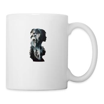 Silhouette einer nordischen Königin voller Wald - Tasse - Weiß - Rechts