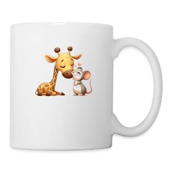 Girafe Câlin Et Souris Amoureuse - Mug blanc - blanc - Droite