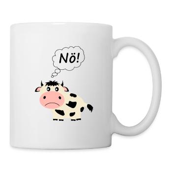 lustige Kuh Bauern Geschenk - Tasse - Weiß - Rechts