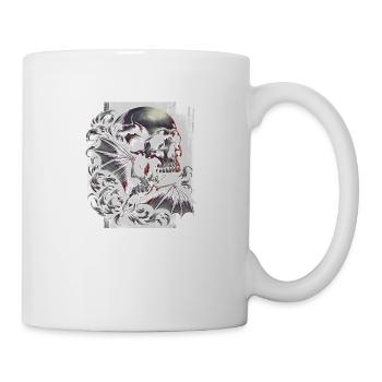 Crâne et chauve-souris - Mug blanc - blanc - Droite