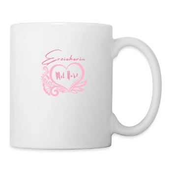 Kindergarten teacher with heart - Mug - white - Right