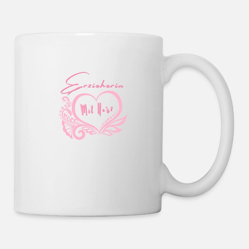Erzieherin mit Herz - Tasse - Weiß