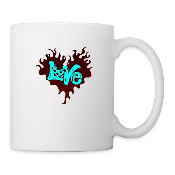 Love Happy Heart Card Valentine Vector Design Art - Mug - white - Right
