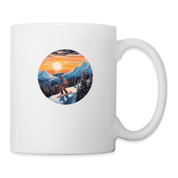 Snowboarder im Sonnenuntergang - Tasse - Weiß - Rechts