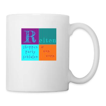 Reiten, Shoppen, Party - Tasse - Weiß - Rechts