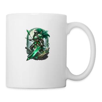 Armored knight dressed in bright green - Mug - white - Right