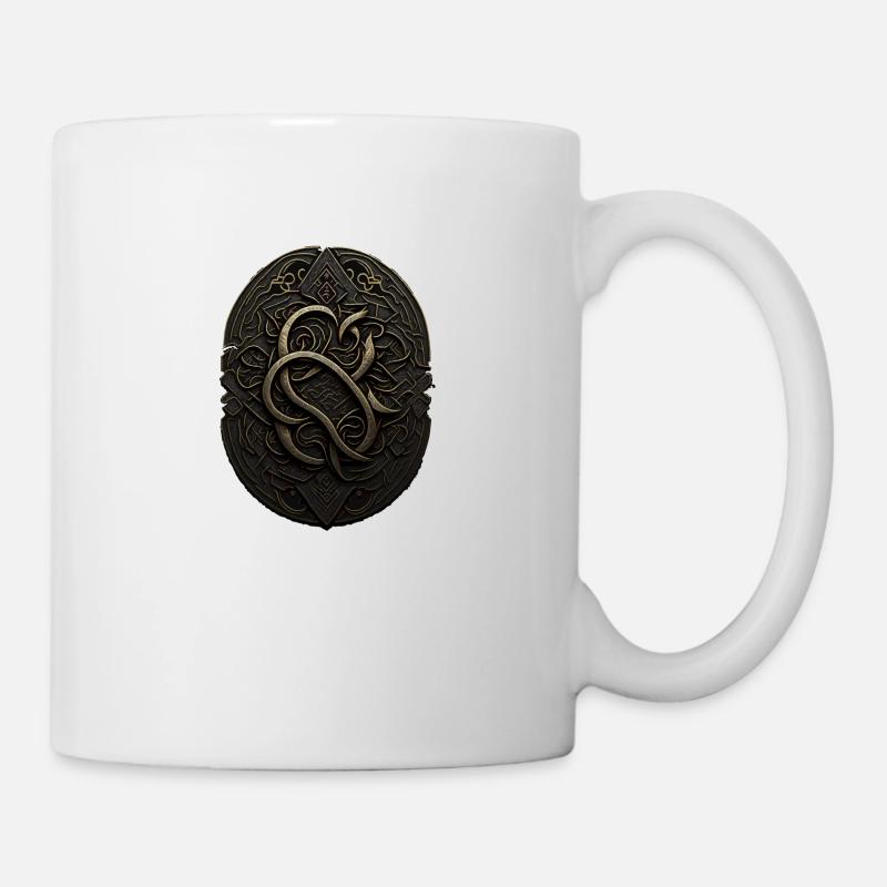Maya Schwarz-Gold-Monogramm - Tasse - Weiß
