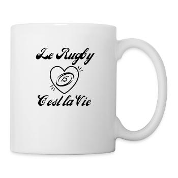 Rugby ist Leben - Tasse - Weiß - Rechts