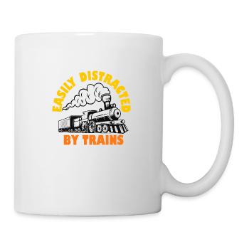 Easily Distracted By Trains - Mug - white - Right