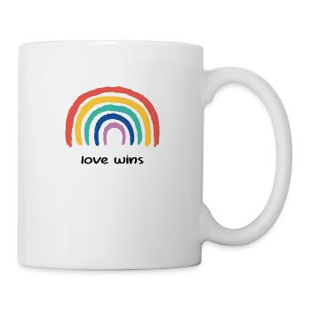 regenbogen love wins - Tasse - Weiß - Rechts