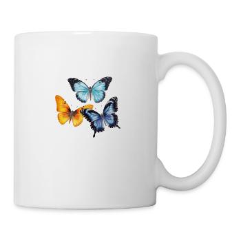 Bunte Schmetterlinge - Tasse - Weiß - Rechts