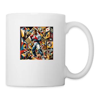 cubism boxing boy - Mug blanc - blanc - Droite
