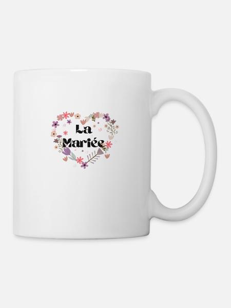 Das Blumenherz der Braut - Tasse - Weiß