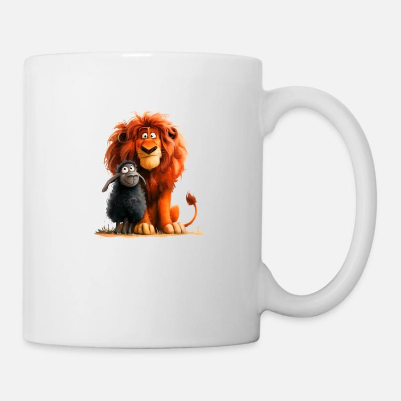 Löwe und Schaf - Tasse - Weiß