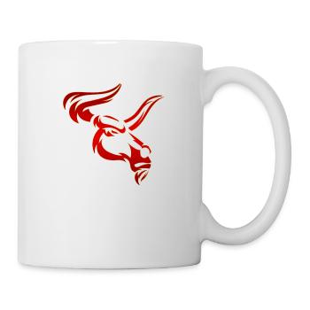 Stier Stierkopf Kopf Logo Steak Beast Gym Horn - Tasse - Weiß - Rechts