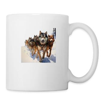 Il existe de nombreux types de chiens de traîneau - Mug blanc - blanc - Droite